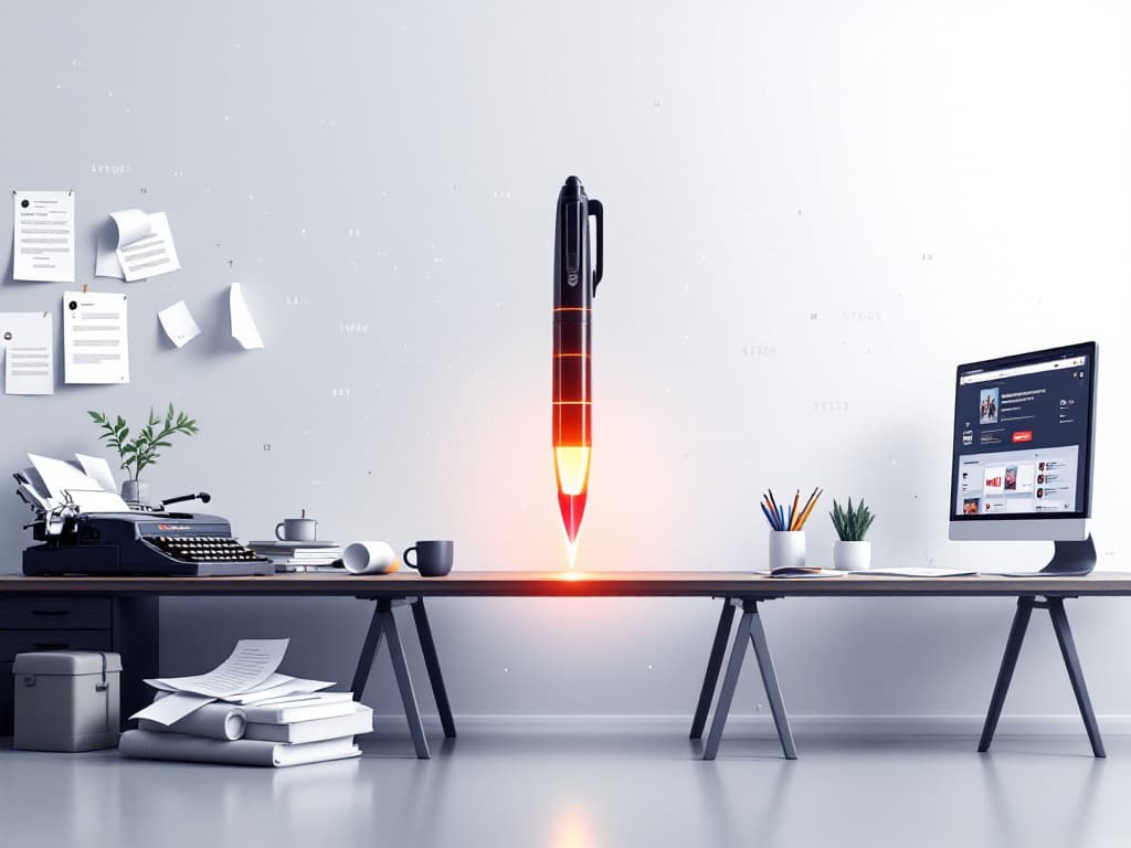 AI-powered script writing illustration